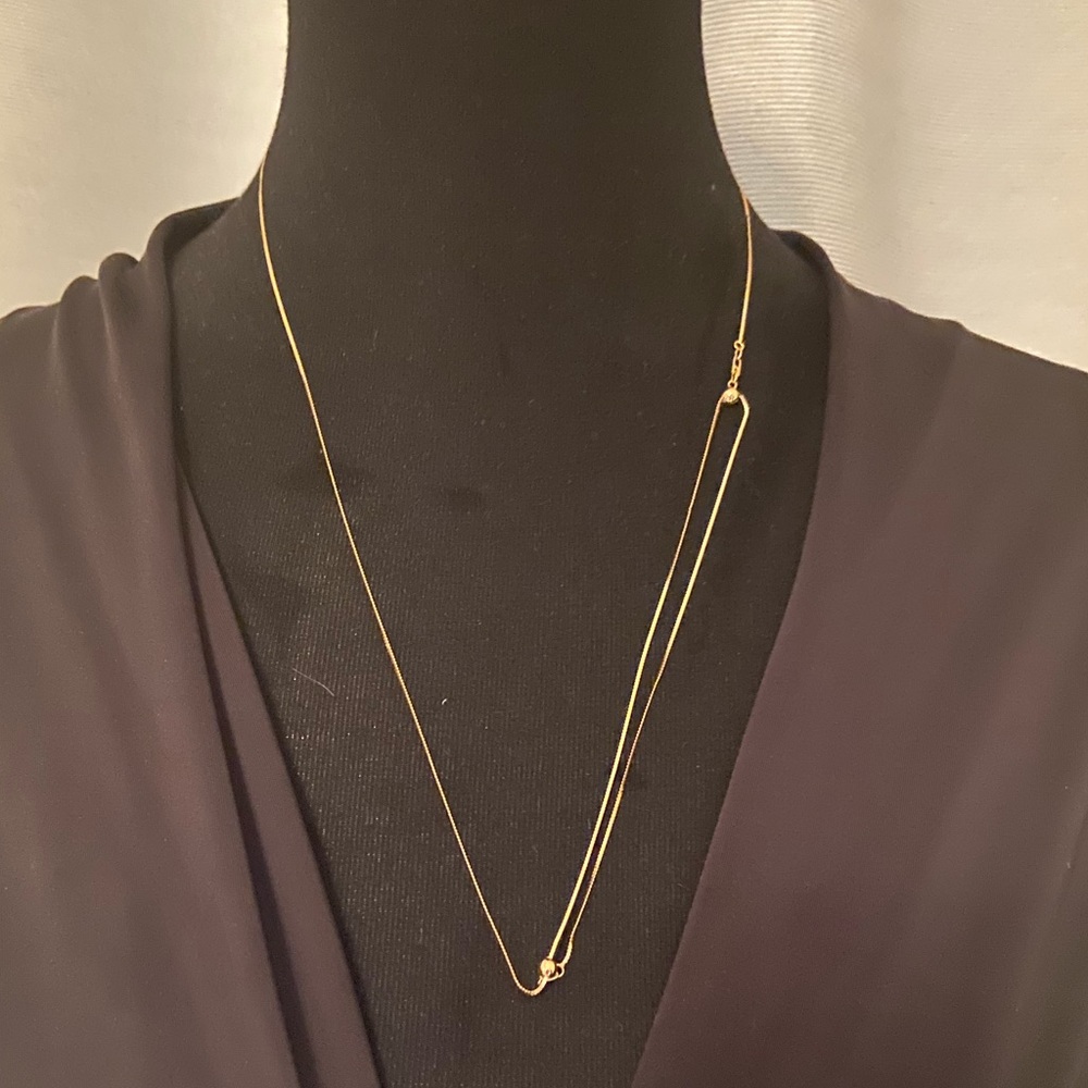 Solid 14k Moder Layers Chain Necklace - image 1